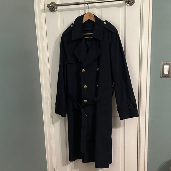 Men's FDNY Navy Dress Trench Coat - Picture 1 of 6